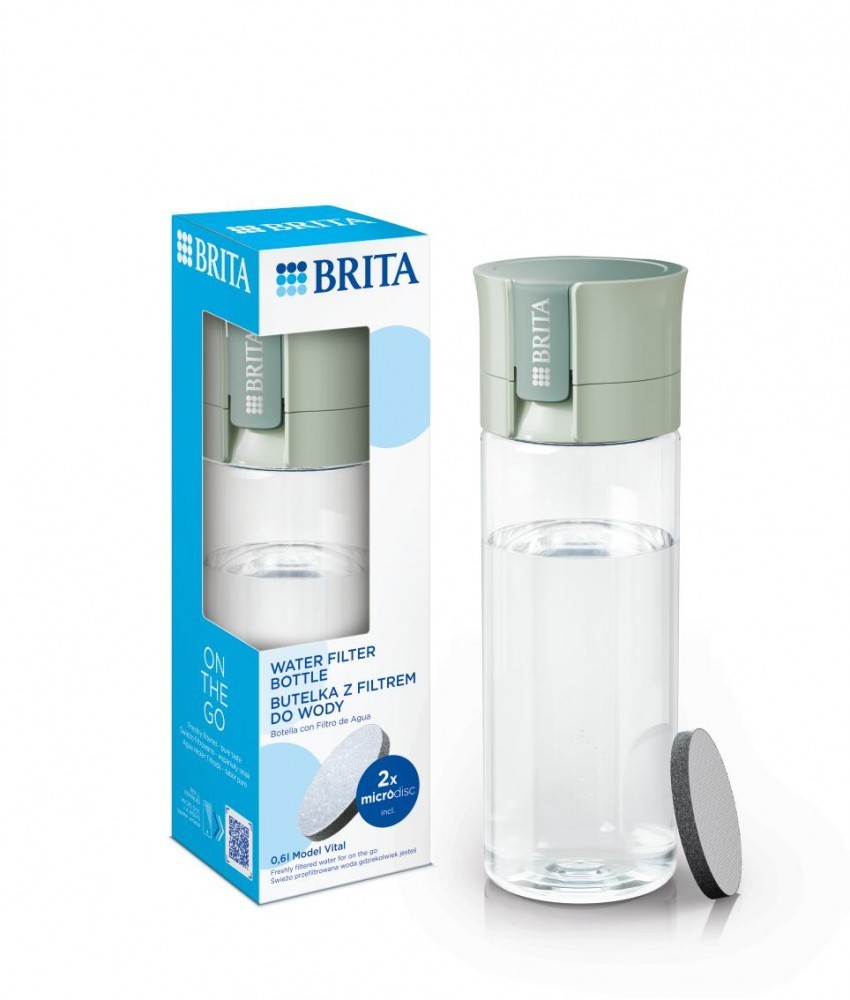 4006387128395 Флакон с микродисковым фильтром Vital 2 пастельно-зеленый Brita 5490₽