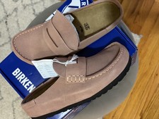 NEW Birkenstock Naples Wrapped Suede Clog Loafer Slip-On - size 40 Pink Clay