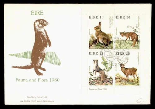 DR WHO 1980 IRELAND FDC FAUNA ANIMAL BLOCK R49453