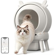 Self Cleaning Cat Litter Box 65L Auto Litter Tray w/Safety Sensors & App Control