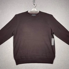 Christian Lacroix Sweater Men XL Dark Brown 100% Extra Fine Merino Wool Crewneck