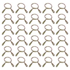 30Pcs 10mm ID 11.5mm OD Fuel Line Hose Clips 65Mn Spring Clips Clamps Gold