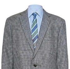 Lauren Ralph Lauren Blazer Mens 48L Brown Wool Trim Fit Houndstooth Sport Jacket