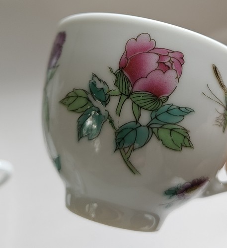 Chinesisches Porzellan Famille Rose Teeservice Qing Dynastie Qianlong Periode handbemalt - Bild 8 von 24