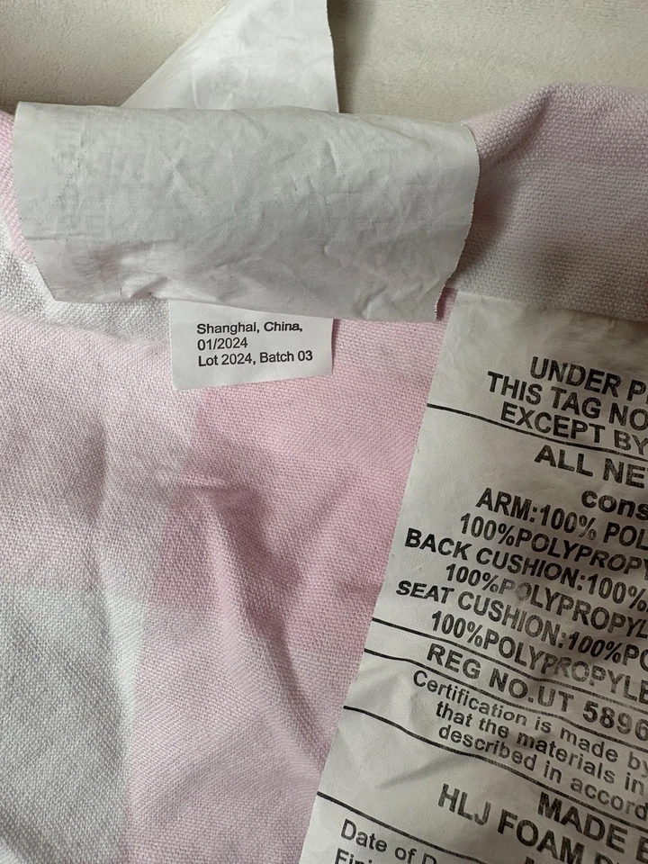 Cubierta Pottery Barn Kids Size Anywhere Chair Blush Buffalo Check “Porter” Foto 3 de 3