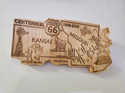 Centennial 100 years memorabilia Map Route 66 Wall Art Map MO Missouri KS Kansas