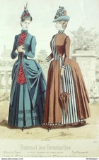 J.Demoiselles 1887 Fashion Engraving # 4612 (Old Fashion Plate)