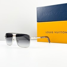 Louis Vuitton Z0260U Silver Gray Gradient Sunglasses Retro Square Pilot New