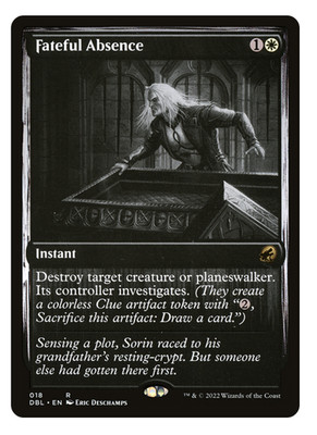 MTG - 1 x Fateful Absence - Rare Instant - Double Feature (DBL) - M/NM