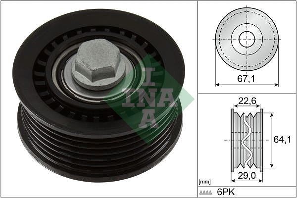 Schaeffler INA 532 1076 10 Umlenk-/FüHrungsrolle, Keilrippenriemen FüR-image