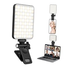 Rechargeable Selfie Light, Clip Fill Light for Phone Laptop Tablet Black