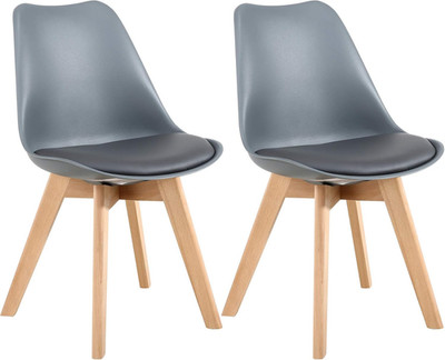Mid Century Modern Dining Chairs Set of 2 Plastic Shell Lounge Side Chair with