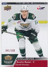 2022-23 Upper Deck CHL Blue Austin Roest #39 EXCLUSIVES #41/100