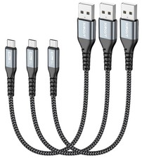 Fast Charging 18W Micro USB to Micro USB Cable 1FT 3 Pack Grey