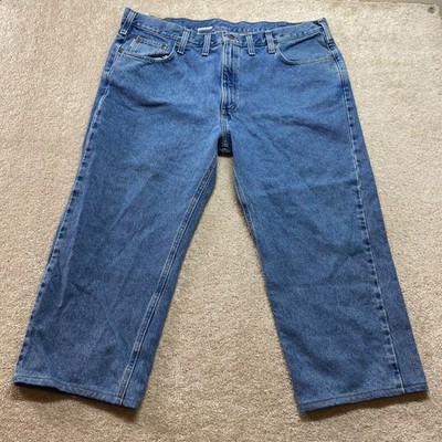 Carhartt Jeans Mens 44x30 Traditional Fit Blue Denim Cotton Workwear Tailored