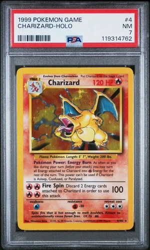 1999 POKEMON GAME #4 CHARIZARD-HOLO PSA 7