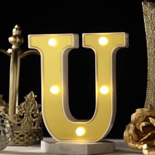 6" tall GOLD U LED Lighted Marquee Letters Sign Party Wedding Events Decorations