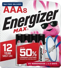 Energizer MAX AAA Batteries 8 Pack , Triple A Alkaline Batteries