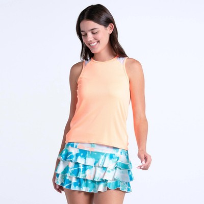 Lucky in Love Twist Back Rib Tank-Top Damen apricot