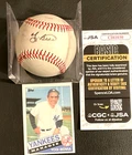 Yogi Berra Signed Baseball JSA COA w/Topps 1985 YB #155 Yankees HOF NM