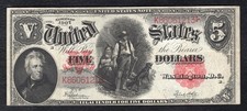 FR. 91 1907 $5 &ldquo;WOODCHOPPER&rdquo; LEGAL TENDER USN &ldquo;PCBLIC ERROR&rdquo; VERY FINE+