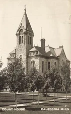 RPPC Houston County Court House Caledonia Minnesota MN Real Photo P432