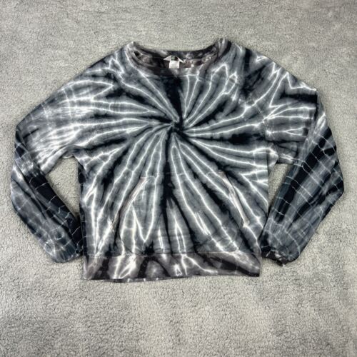 Hard Tail Forever Sweatshirt Womens Medium White Grey Tie Dye Pouch Relax Y2K