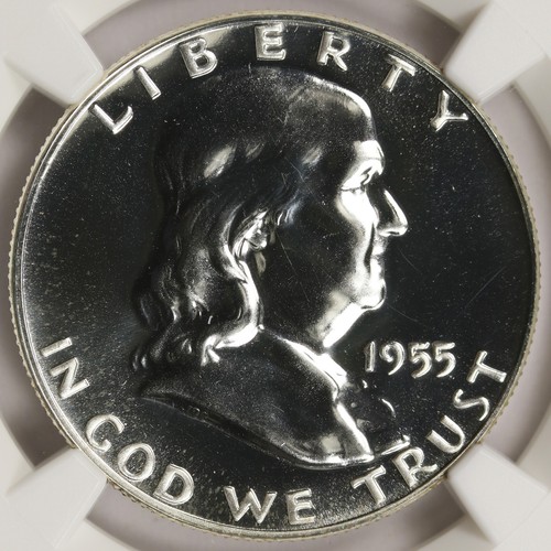 Medio dólar Franklin 1955 50c prueba NGC PF66 - Imagen 3 de 4