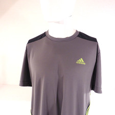 Adidas Shirt Mens Large Gray Mesh Lightweight Climacool Running Training Workout