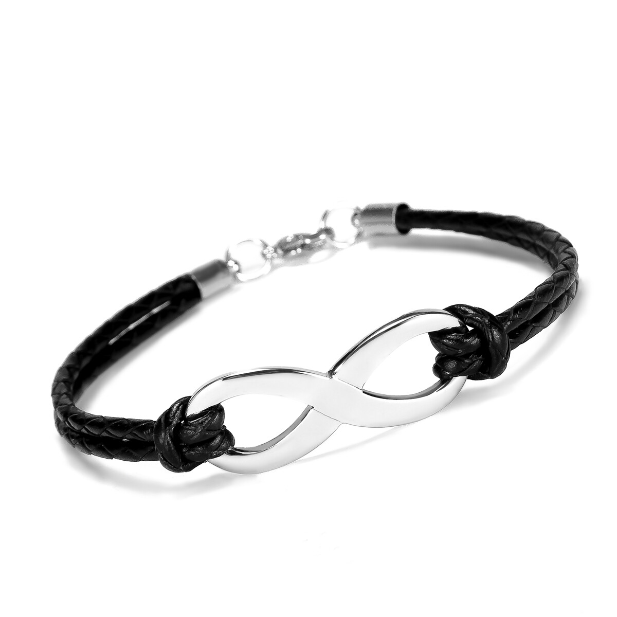 Женский браслет из воловьей кожи Endless Infinity из черной нержавеющей стали 3790₽