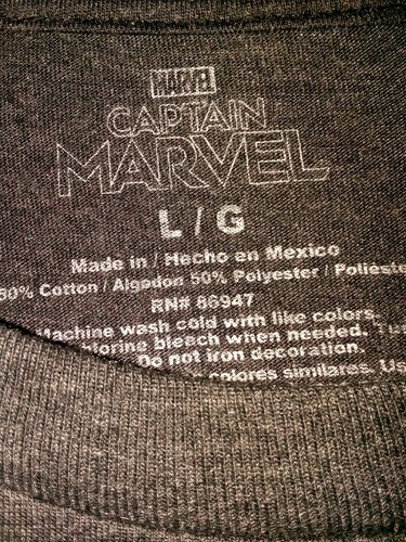 Camiseta gráfica para hombre Marvel Capitana Marvel talla GRANDE nueva con etiquetas - Imagen 2 de 5