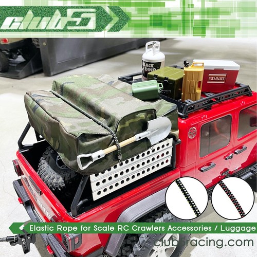 Scale Bungee Cords Set ( 8 pcs ) for RC Crawlers (B, Red / Green), Axial,TRX-4 - Picture 2 of 8