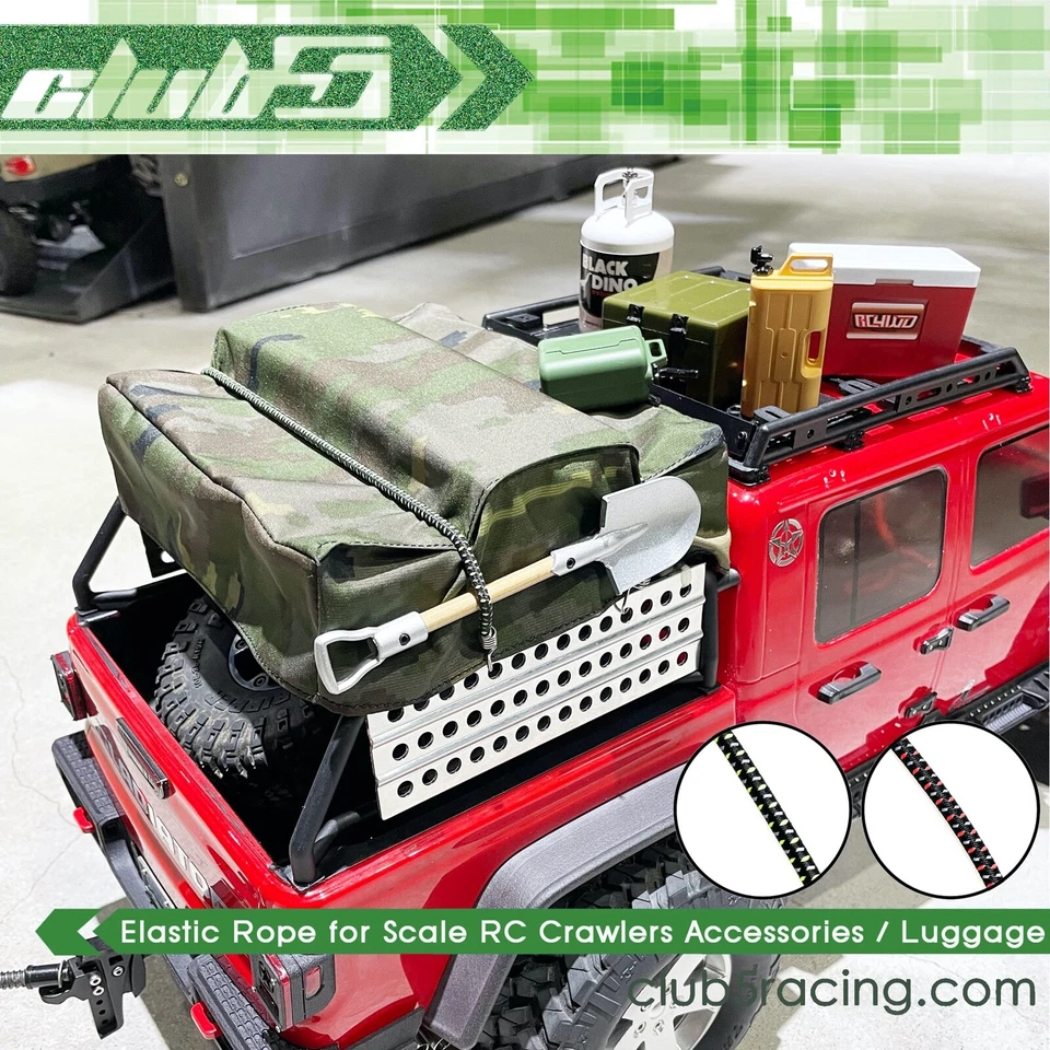 Scale Bungee Cords Set ( 8 pcs ) for RC Crawlers (B, Red / Green), Axial,TRX-4 - Image 2 of 4