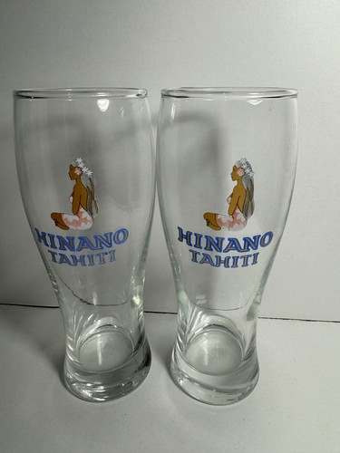 2 Hinano Tahiti Beer Pilsner Glass