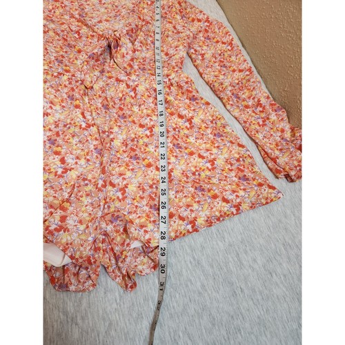 Pink Lily Womens Glamorous Multicolor Floral V Neck Tie Romper Size M - Picture 6 of 6
