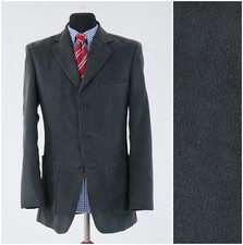 Mens Grey Velvet Blazer 36R UK Size OLLY GAN Sport Coat Jacket