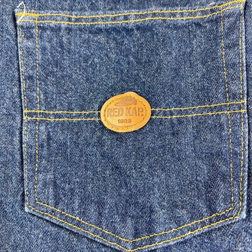 Red Kap Blue Logo Straight Leg Distressed Men Size (18x34U) Workwear Denim Jeans - Picture 9 of 13