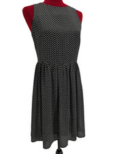 Ann Taylor LOFT  Polka Dot Black&White/Sleeveless Fit & Flare Dress Size 4 