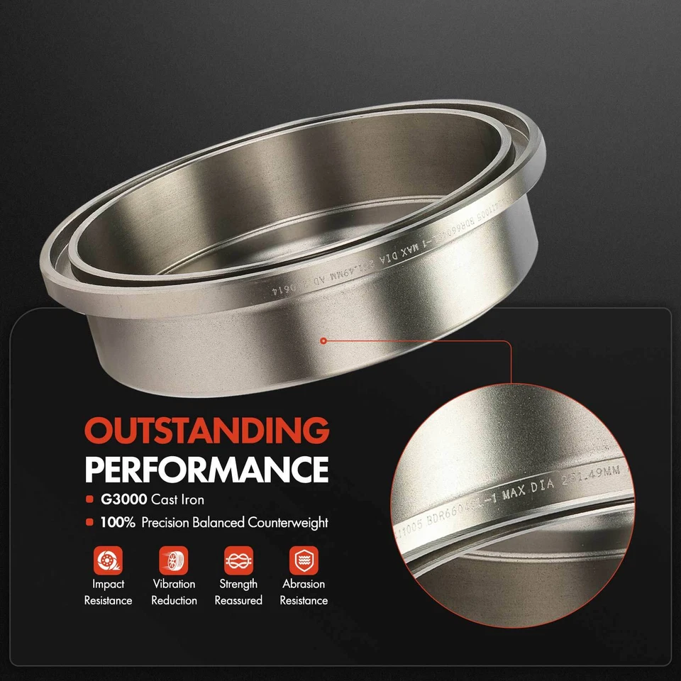 后刹车鼓 + 陶瓷制动鞋适用于雪佛兰 Equinox 05-06 Pontiac Aztek — 第 4/4 张图片