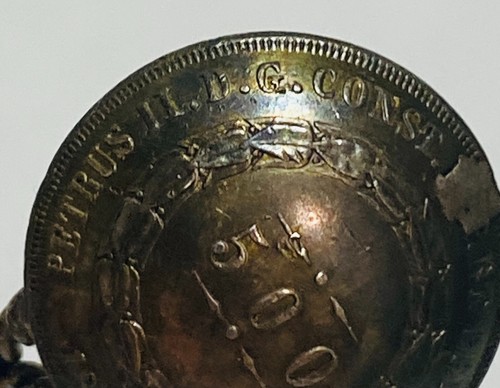 Rare Spoon Handmade with Brazil 500 Reis 1856 Pedro II silver KM# 464 & Stone - Picture 13 of 22
