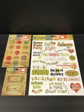 K&Co Basic Grey Sublime Scrapbook 3 pack Accessories-rub ons, metal & stickers