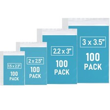 400 Pcs Small Plastic Bags Assorted Sizes Mini Zip Lock Bags for Pills Beads
