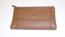 NEW FOSSIL EMMA SADDLE BROWN SOFT PEBBLE GENUINE LEATHER BI-FOLD WALLET,CLUTCH