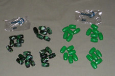 48 Vintage Marbella Barrel Oval Plastic Macrame Beads Green Marble  Solid Green