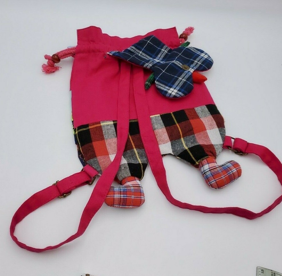 Patchwork Canvas girls small bag backpack fabric … - image 3
