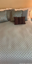 Pale Blue Heavy King Size Quilted Coverlet