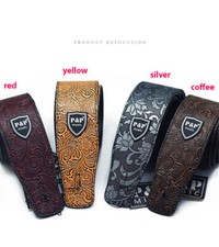 Adjustable Leather Guitar Strap Embossed for Acoustic Electric Guitar Strap