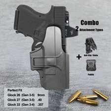 Tactical OWB Holster for Glock 26 27 33 Subcompact .357 SIG .40 S&W 9mm Gen 1-5