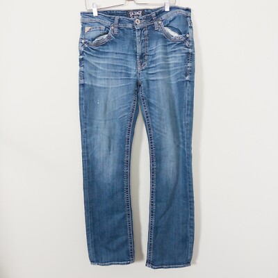 ☆AVANDRESS☆ BUCKLE PAINTING DESTROYED DENIM PANTS BLUE AD4 s-l400.jpg