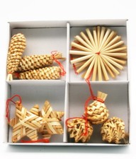 100 Weihnachtsanhänger Strohsterne Tannenzapfen Strohanhänger Baumschmuck